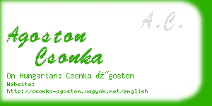 agoston csonka business card